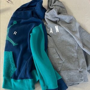 Jordan Colorblock Kids Hoodie in Navy, Teal & Gray